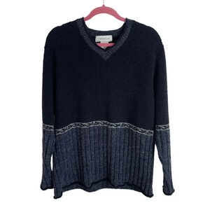 Vintage 90s‎ wool blend V neck  grandpa sweater M